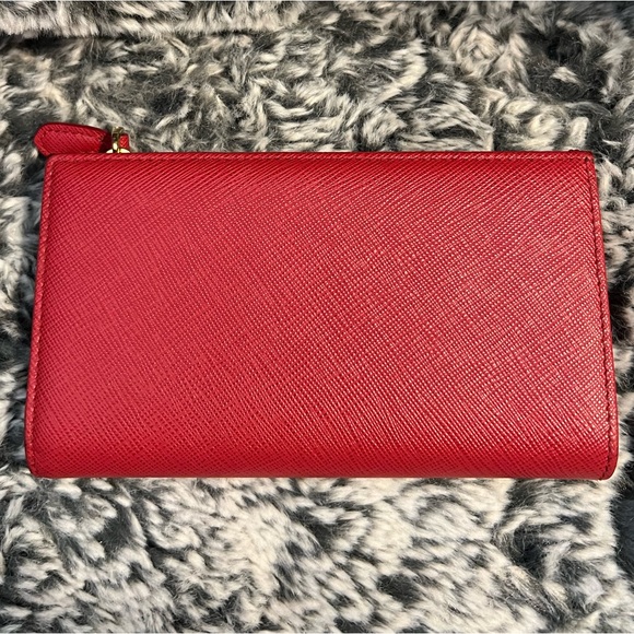 Prada - Large Saffiano Leather Wallet - Fiery Red - Picture 2 of 8